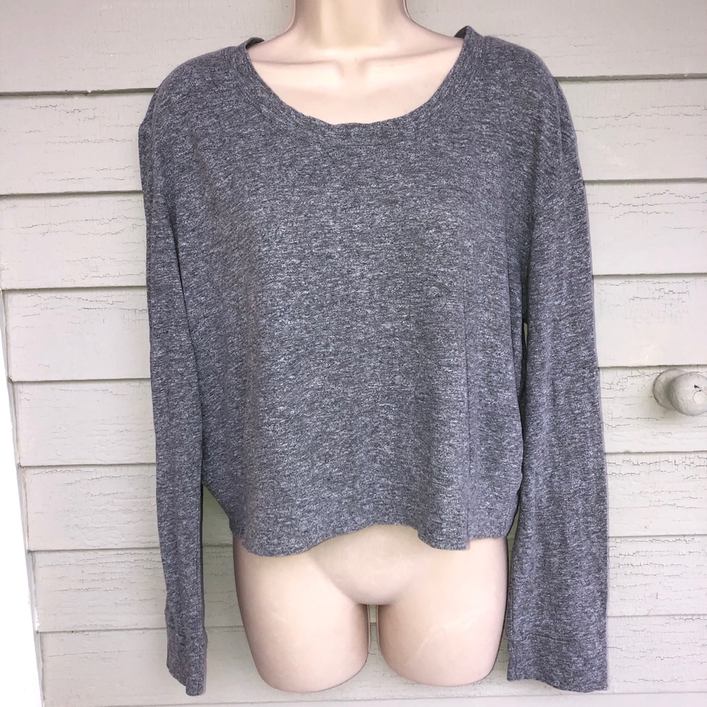MONROW cotton blend boxy knit top/L